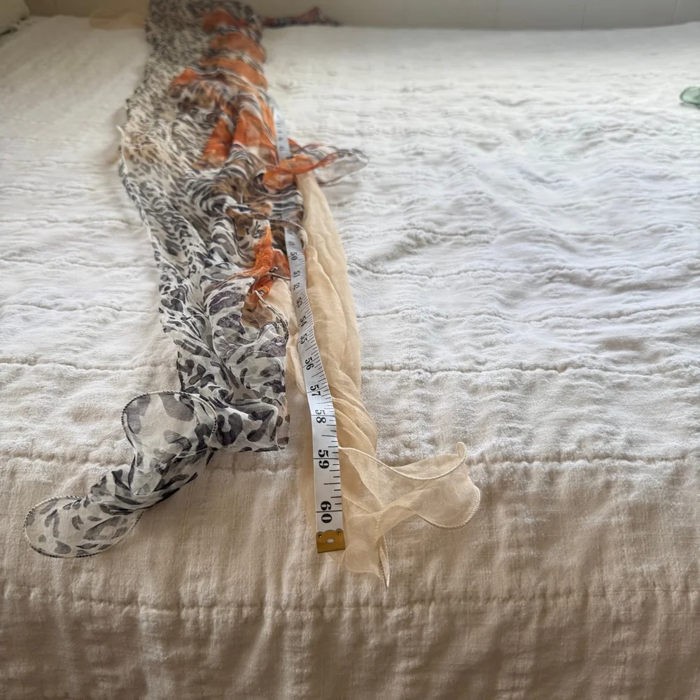 100% Silk y2K Flowy Animal Print Scarf